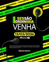 Câmara Municipal convida população para acompanhar a 2ª Sessão Ordinária de 2026.