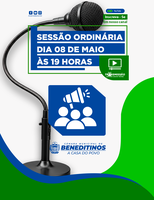 Câmara Municipal de Beneditinos convida população para a 1ª Sessão Ordinária de maio de 2026.